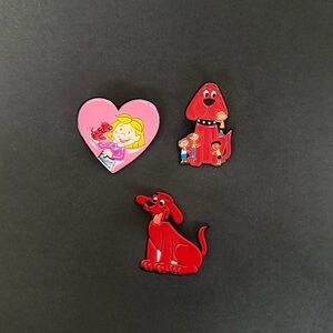 Red Puppy Enamel Pin Set - Heart & Dog Designs